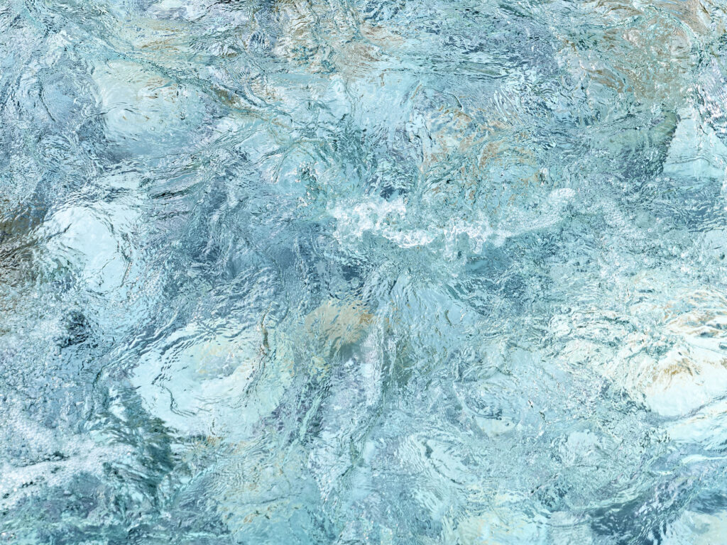 structures and pattern on water surface looking like the gem stone Aquamarin