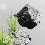 Levitate: a stone in the water, looking like floating through the air
