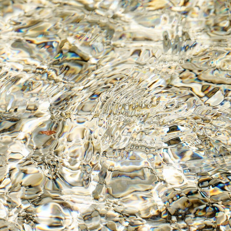 structures and patterns on water surface looking like a mosaic